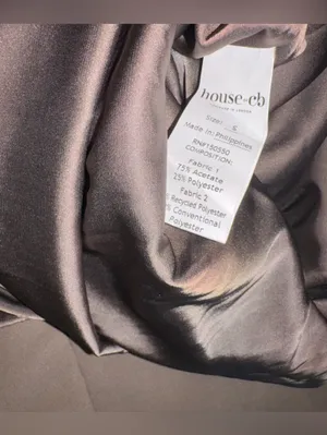 NEW HOUSE OF CB Persephone Strapless pebble gray crepe Evening Dress Sz S thumbnail 10