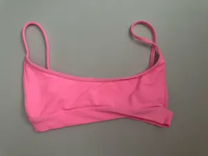 Frankie's Bikinis Hot Neon Pink Ribbed Gavin Bralette Bikini Top Adjustable Straps thumbnail 6