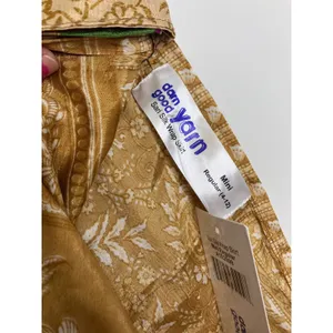 Darn Good Yarn Sari Silk Wrap Skirt Womens 4-12 Gold NWT Reversible Mini Boho thumbnail 2
