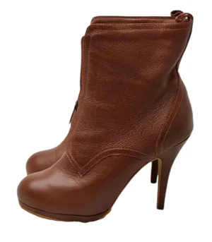 Vintage Y2K Leather heeled Ankle Booties Sz 8 thumbnail 1