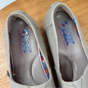 Bobs‎ by Skechers Highlights High Jinx Canvas Wedge Espadrille Shoes Tan 9 thumbnail 9
