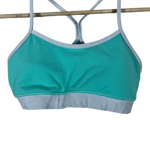 Lululemon Flow Y Bra Solid Sports Bra Teal Grey Yoga Activewear Size 6 thumbnail 2