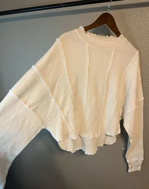 Free People We The Free Exposed Seam Mock Neck Top Size Small thumbnail 2