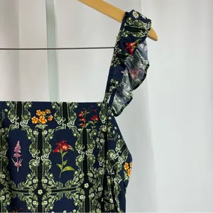 Agua Bendita Large Floral Dainty Garden Fairy Flutter Sleeve Mini Dress Boho thumbnail 11
