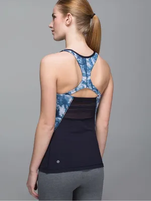 Lululemon Mesh With Me Tank Naval Blue Sea Side Silver Fox Alberta Lake Size 4 thumbnail 2