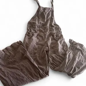 Free People Brown Plaid Utility Overalls Jumpsuit Size Medium thumbnail 3