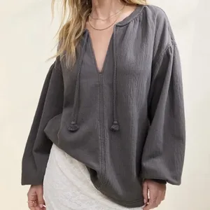 Aerie Easy Street Oversized Sweatshirt Gray Medium thumbnail 1