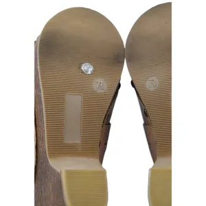 Arizona Jeans Co Tan Faux Leather Cutout Wedge Clogs Women's Size‎ 7.5 thumbnail 9