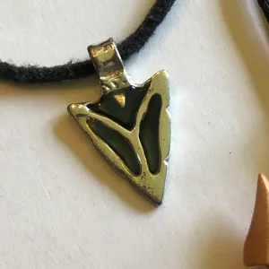 Set of 3 Boho Pendant Necklaces — Silver Tone Arrow & Wooden Jesus Cross thumbnail 5