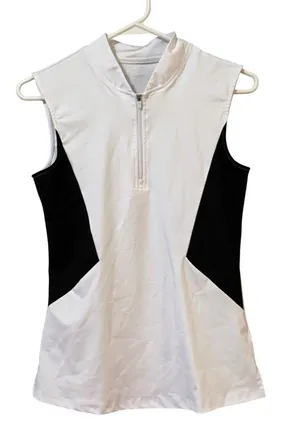Jack Smith Women Size Small Sleeveless 1/4 Zip Polo Shirt Golf Athleisure READ thumbnail 1