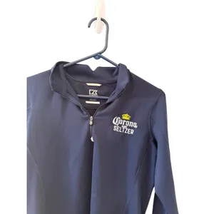 Cutter & Buck Womens Navy Corona Hard Seltzer Quarter Zip Pullover DryTec M Golf thumbnail 2