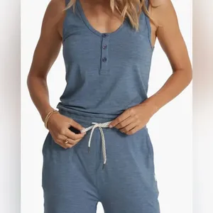 Women's Vuori Falls Jumpsuit in Light Azure Heather Blue Size M Soft $118 EUC thumbnail 2