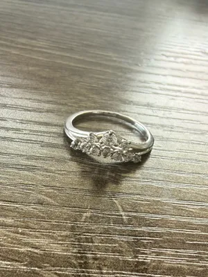 Delicate Silver Crystal Stacking Ring Size 7 thumbnail 3