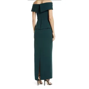 Xscape Off The Shoulder Evening Gown Pine Green Size 12 thumbnail 2