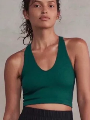 FP Movement Free Throw Green Ribbed Crop Top XS thumbnail 1
