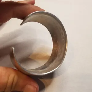 Aluminum Floral Cuff Bracelet Silver thumbnail 2