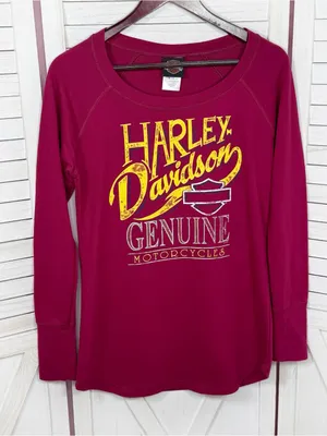 Harley Davidson‎ Barnett El Paso Tx French Terry Tee Shirt Long Sleeve Red Small thumbnail 8