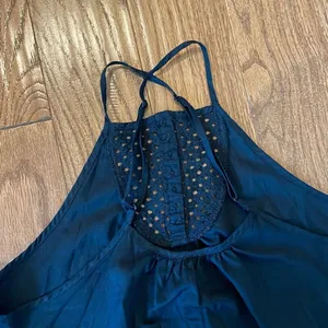 Free People Calico cotton trapeze eyelet top dress xs thumbnail 10
