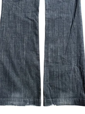 EUC 7 For All Mankind Dojo Bootcut Shimmer Pocket Long Inseam Jeans Black Sz. 28 thumbnail 9