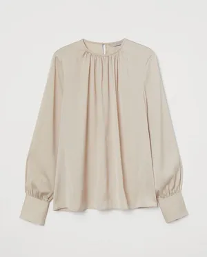 H&M Beige Blouse thumbnail 1