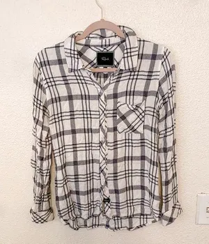Rails White and Black Plaid Soft Flannel Shirt thumbnail 1