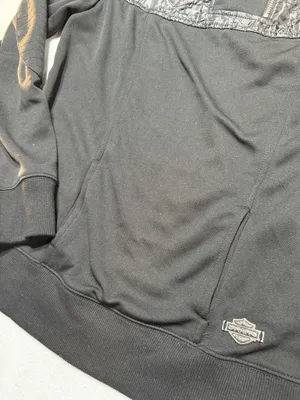 Harley-Davidson Women’s 1/4 Zip Sweater Black Orange Embroidered L thumbnail 2