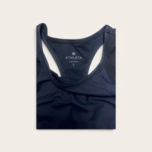 Athleta Navy Perforated Racerback Workout Tank Top Women's Large thumbnail 2
