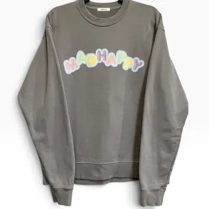 Madhappy Grey‎ Bubble Logo Crewneck Sweatshirt Womens Medium Cotton USA Rare thumbnail 1