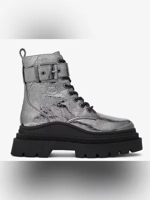 MK Colby Crackled Metallic Leather Combat Boot thumbnail 3