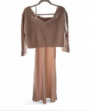 Anthropologie Maeve Silk Sweater Midi Dress thumbnail 2