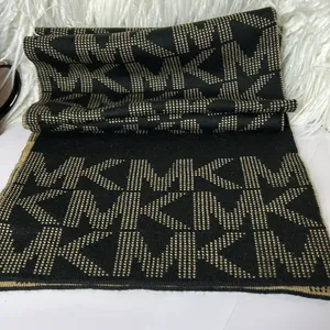 Michael Kors Camel And Black Logo Scarf 10” x 66”. thumbnail 6