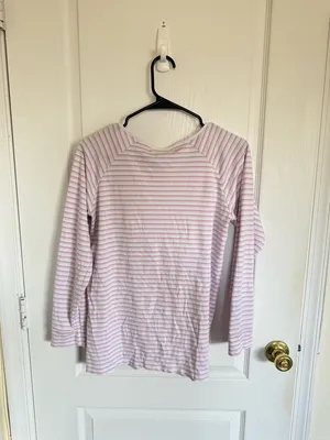 LAKE Pink Striped Long-Sleeve Henley Top thumbnail 8