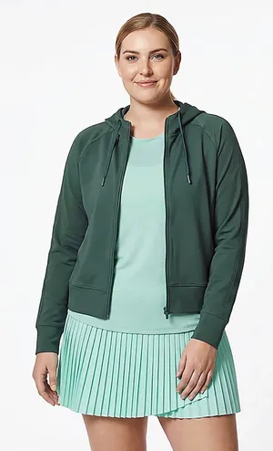BCG Women's Full Zip Hooded Jacket Pockets Green Relaxed Fit XS Training Green thumbnail 1