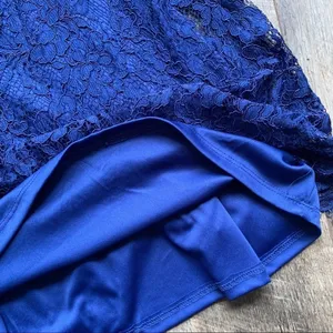 NWT Lulu’s Lace Overlay Royal Blue Dress Gown Size Small thumbnail 10