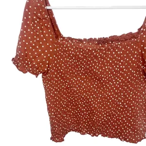 American eagle rust red ruched crop top country western size large NWT N thumbnail 2