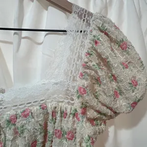 For Love & Lemons Maxine Mini Dress Small White Pink Floral Cottagecore Romantic thumbnail 5