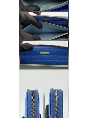 Fendi Royal Blue Zip Around Leather Wallet thumbnail 5