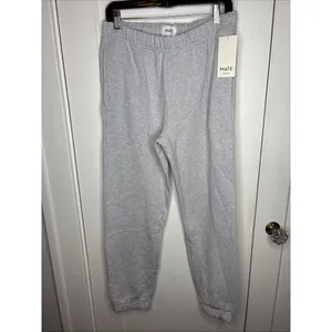 Mate the Label Organic Fleece Relaxed Pocket Sweatpant Heather Grey Xsmall $128 thumbnail 5