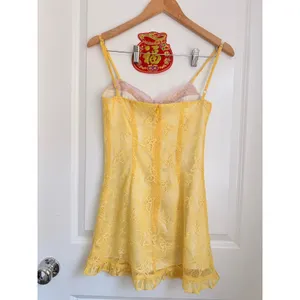 Anyfood Universe Sabrina Lemon Dress Rare Slip Mini Dress‎ Size Small thumbnail 7