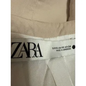 Zara Women's Beige Tan Sleeveless Button Down Blazer Vest Crop Tank Top Size XS thumbnail 3