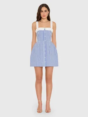 Amanda Uprichard Mindy Dress in Bayhaven Stripe L thumbnail 3