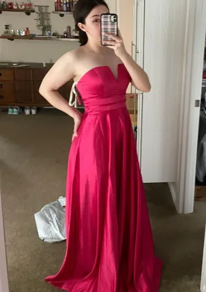 Hot Pink David’s Bridal Prom Dress thumbnail 5