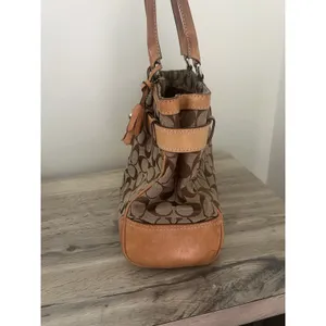 Coach Hampton Satchel Women Medium Brown Monogram Canvas Y2K Preppy 8K07 thumbnail 4