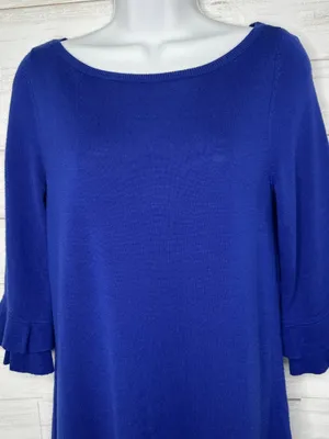 Lilly Pulitzer Helena Merino Wool Ruffle Sweater Dress Size Medium thumbnail 4
