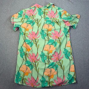 Lulus Women's Small Totally Tropical Light Green Floral Button Up Shirt Dress thumbnail 10