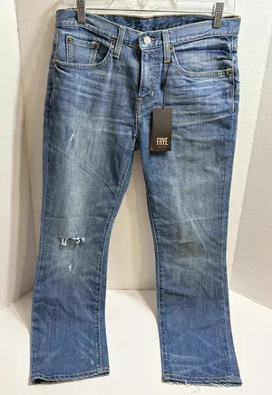 Frye Mid-Rise Straight Leg Distressed Jeans Medium Wash Stretch Size 27 ROPASL thumbnail 1