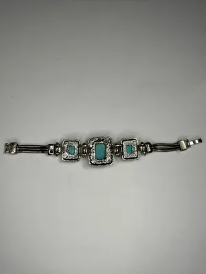 Source Unknown Southwestern multi-strand link turquoise bracelet thumbnail 3