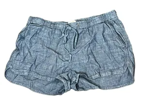 J.Crew Chambray Blue Shortie Shorts Women's XXS Drawstring Waist Split‎ Side Hem thumbnail 1