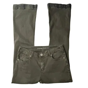 Cowgirl Tuff Tuff Flex Olive Green Trouser Flare Jeans 32x33 Western Coastal thumbnail 6