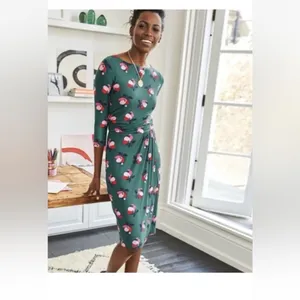Boden Teal Dress with Pink Floral‎ Pattern Green Size undefined thumbnail 3